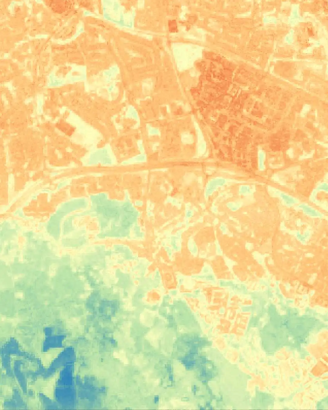 Latitudo 40's surface urban heat island layer appliead to an highway in Dublin