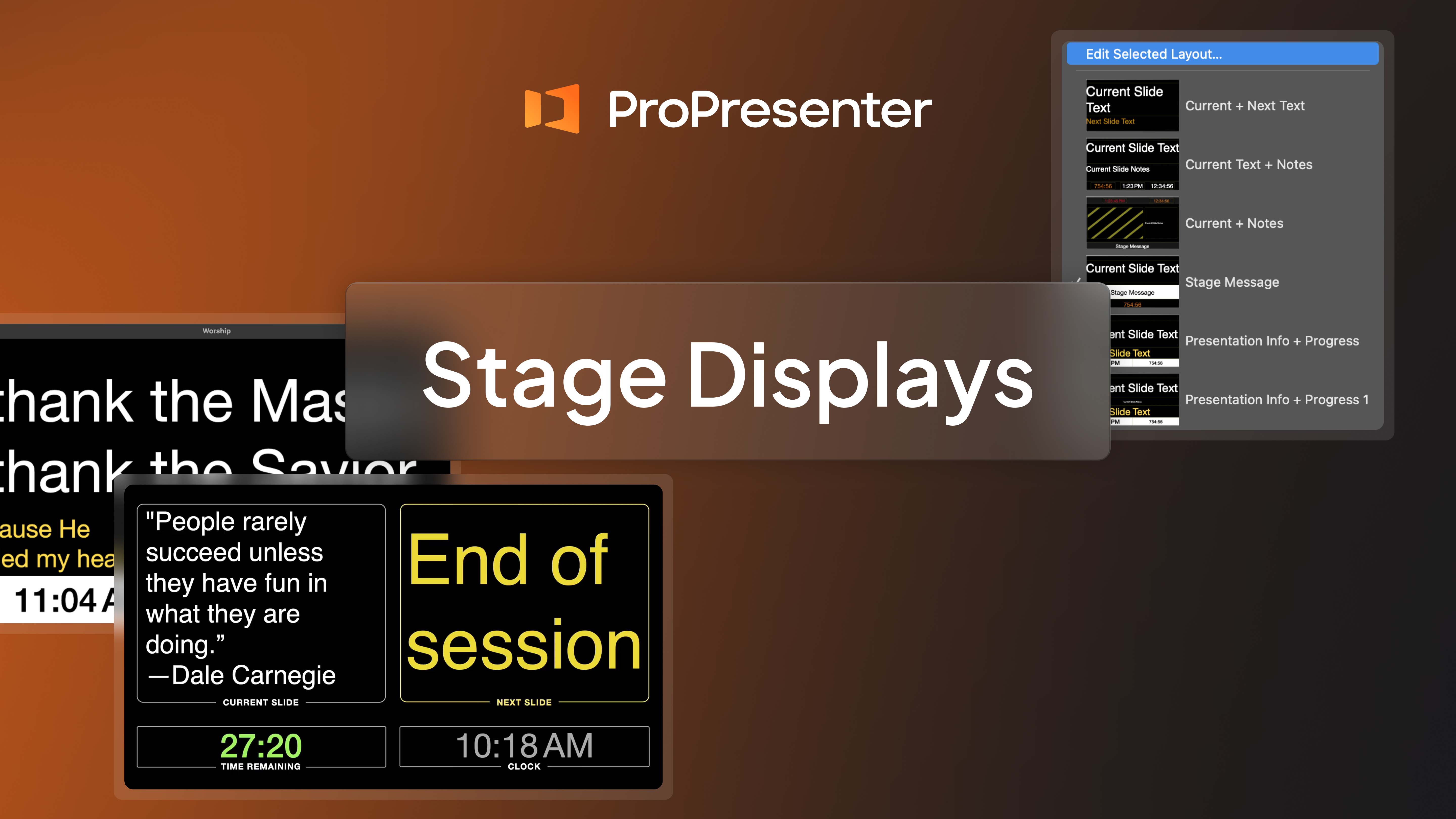 Navigating Stage Displays