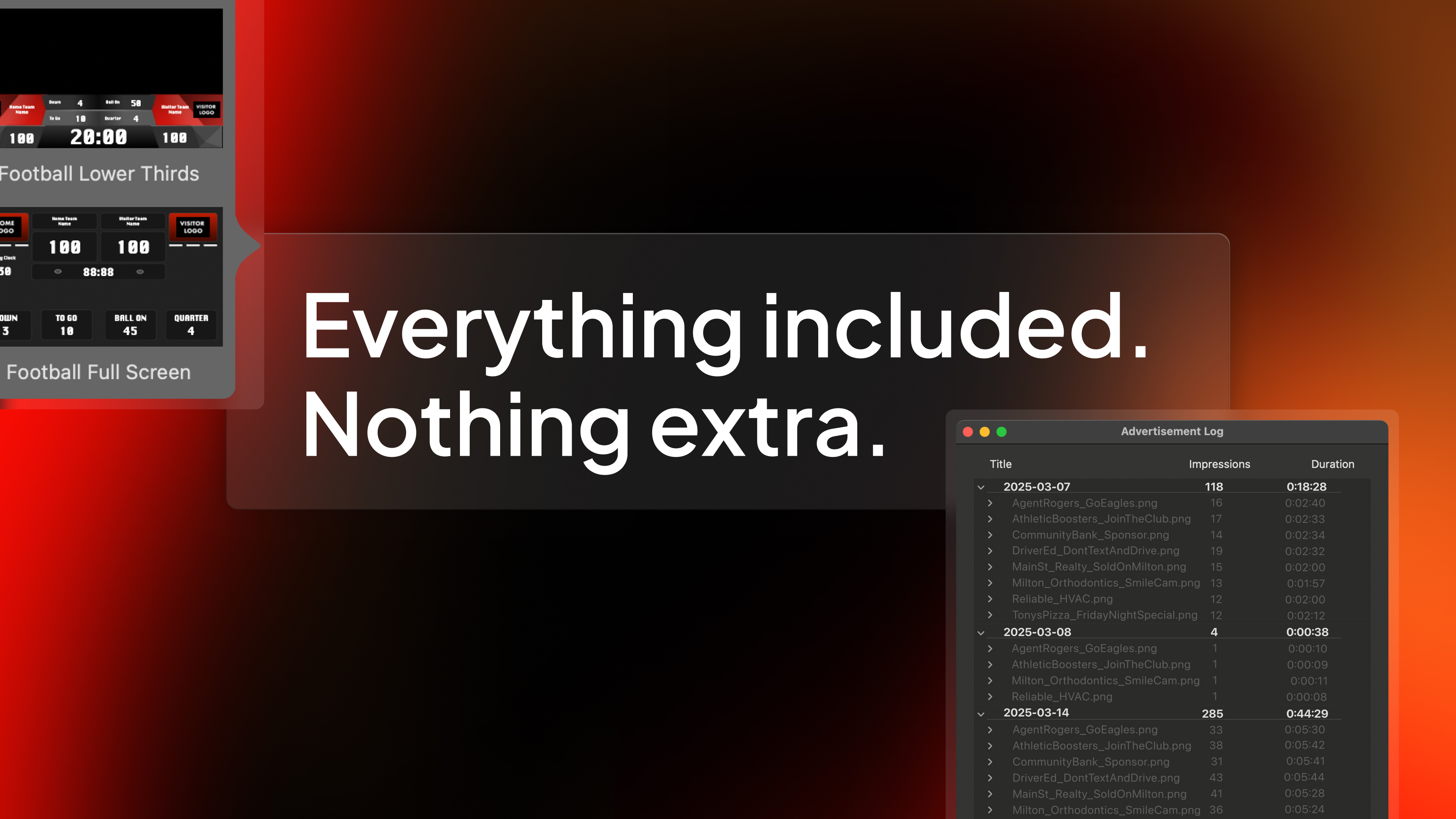 Everything included. Nothing extra.