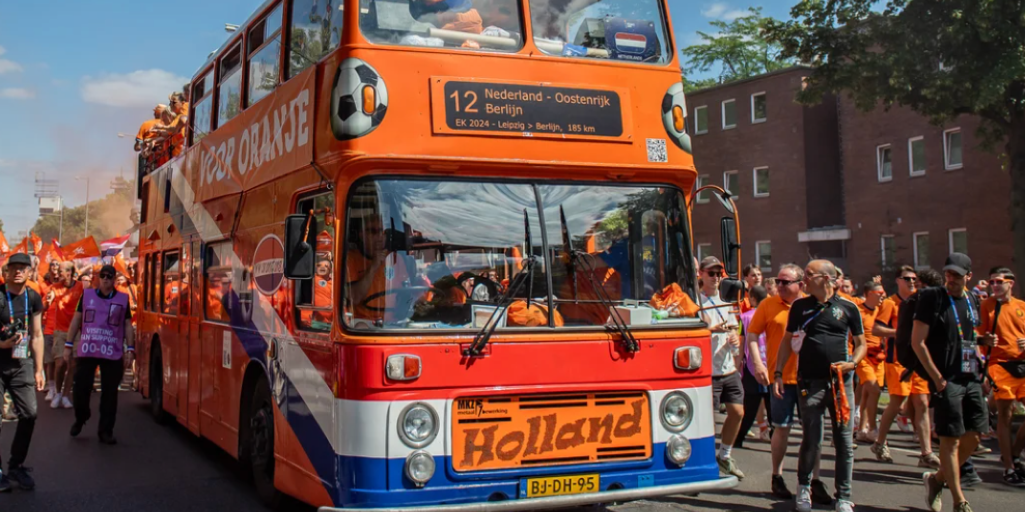Orange double-decker fuels World Cup buzz