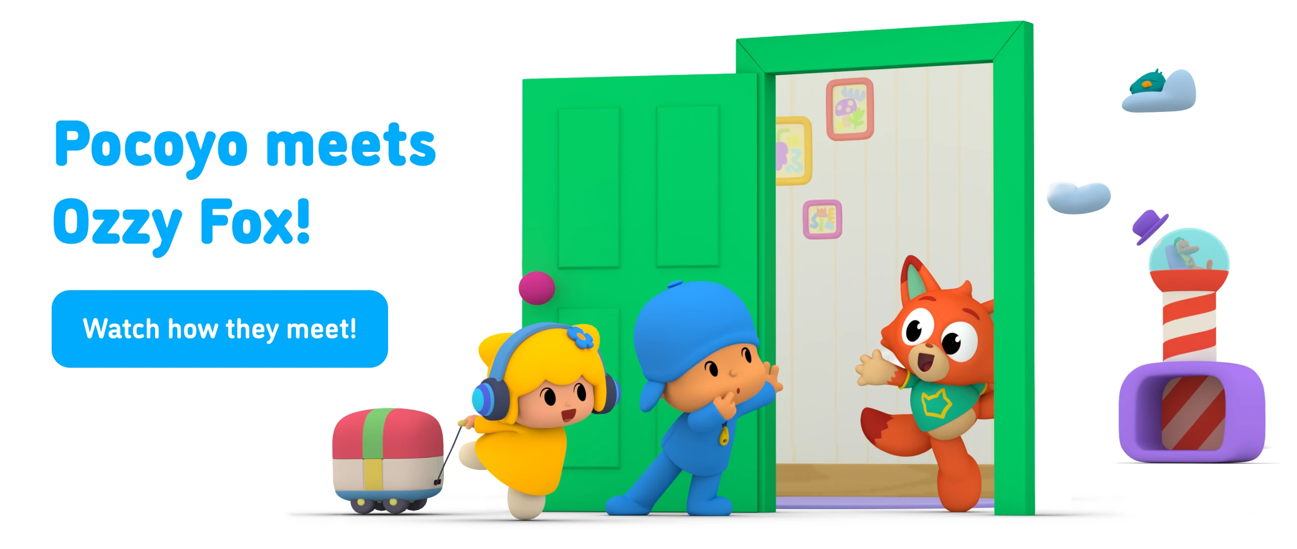 Pocoyo meets Ozzy Fox