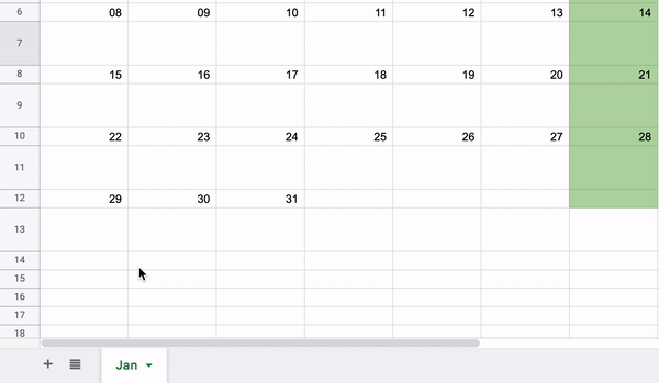 How to make a calendar in Google Sheets