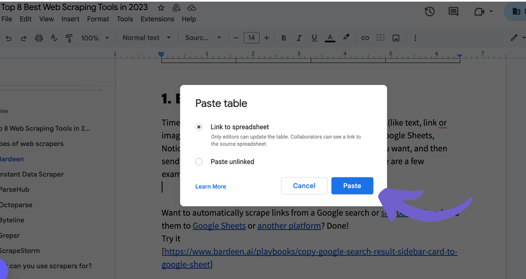 Easy Google Sheets to Doc Conversion 4 Methods