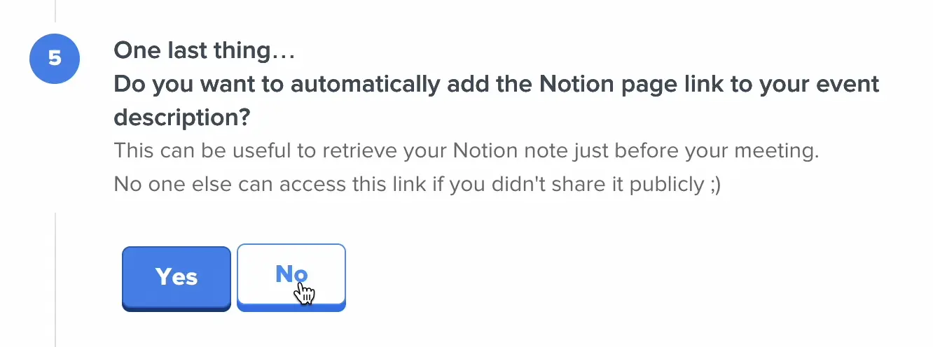 Add Notion page link to Google Calendar events.