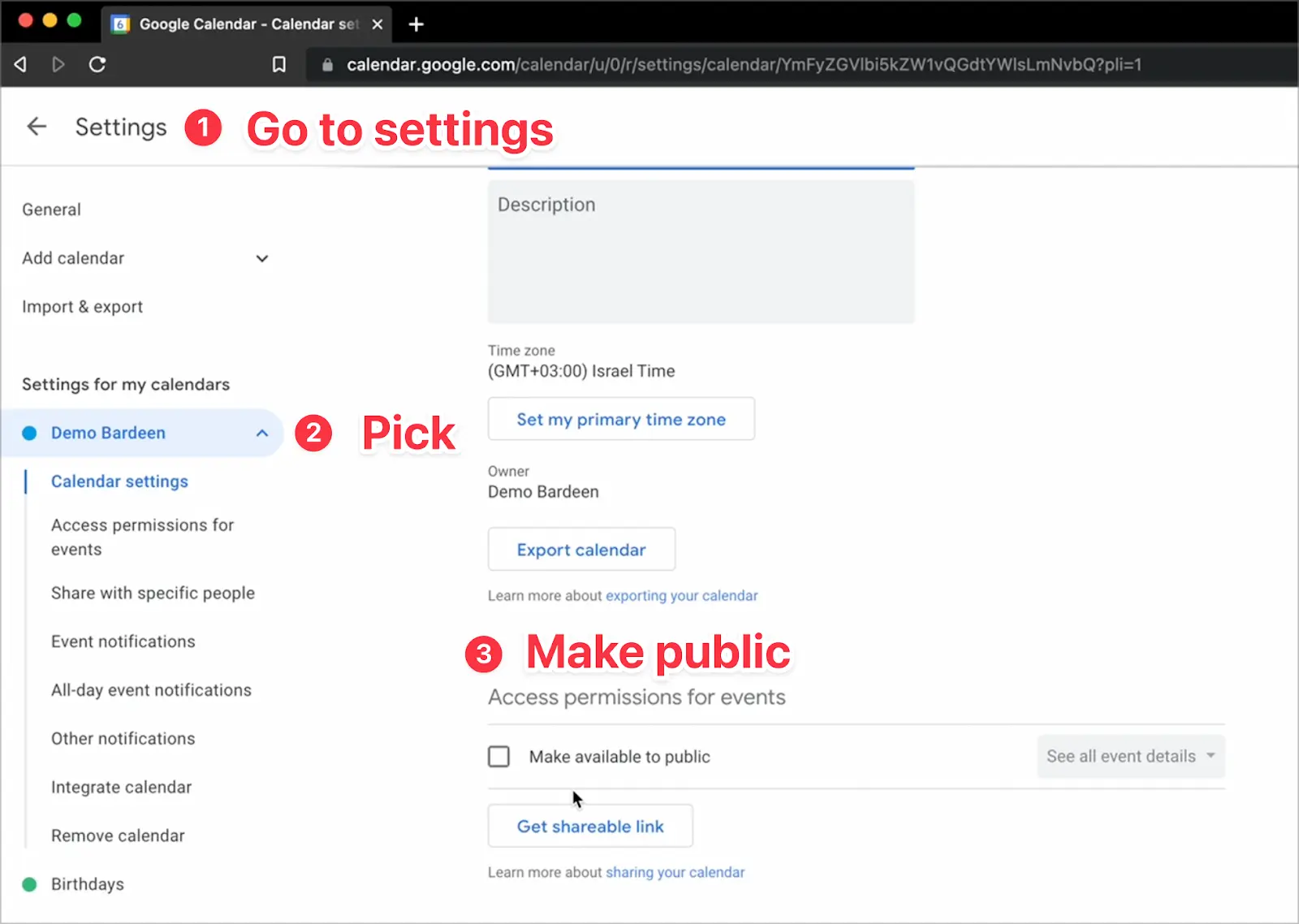 Embed Google Calendar in Notion.