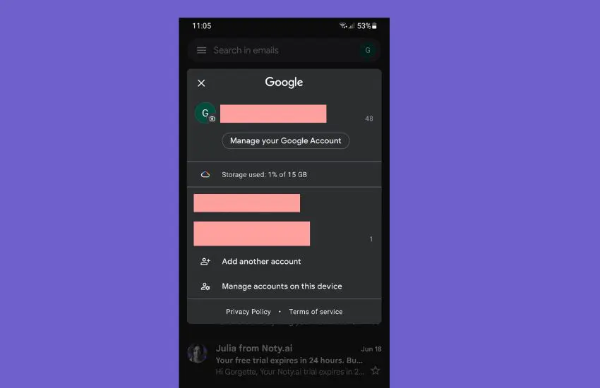 How to change a Gmail password on Android