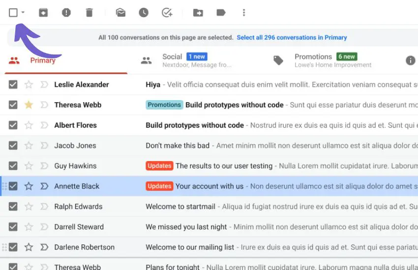 How to mass delete emails on Gmail