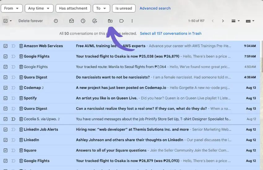 How to mass delete emails on Gmail