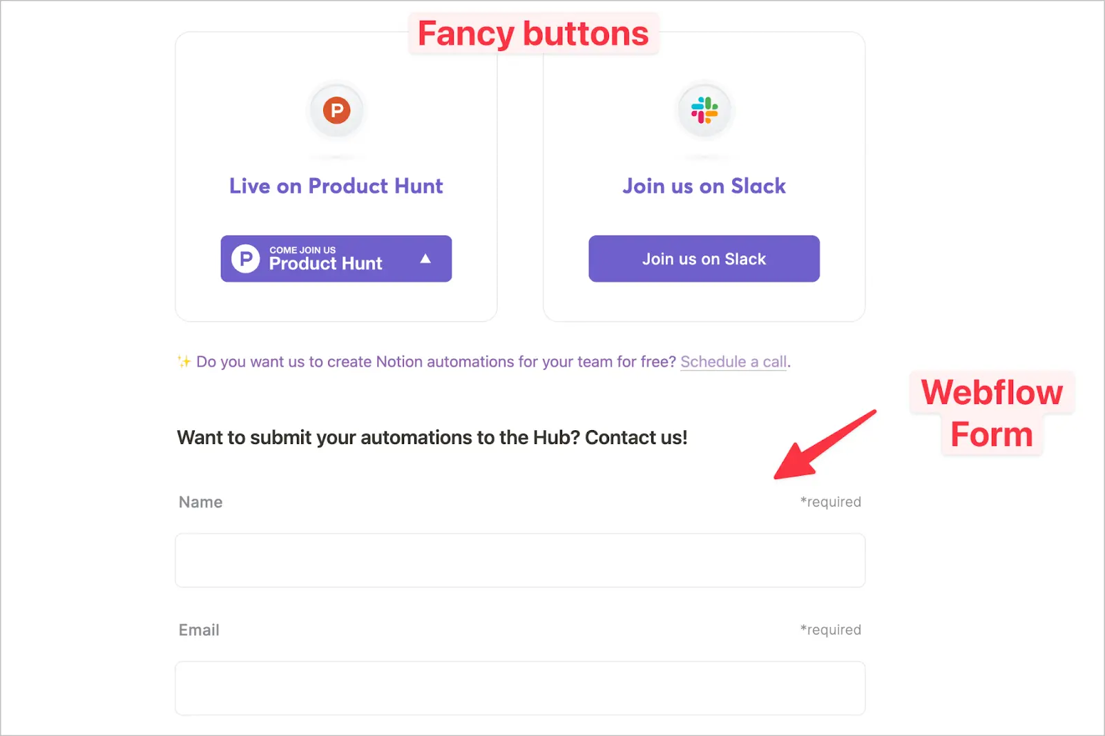 Embed Custom button and web forms to Notion.