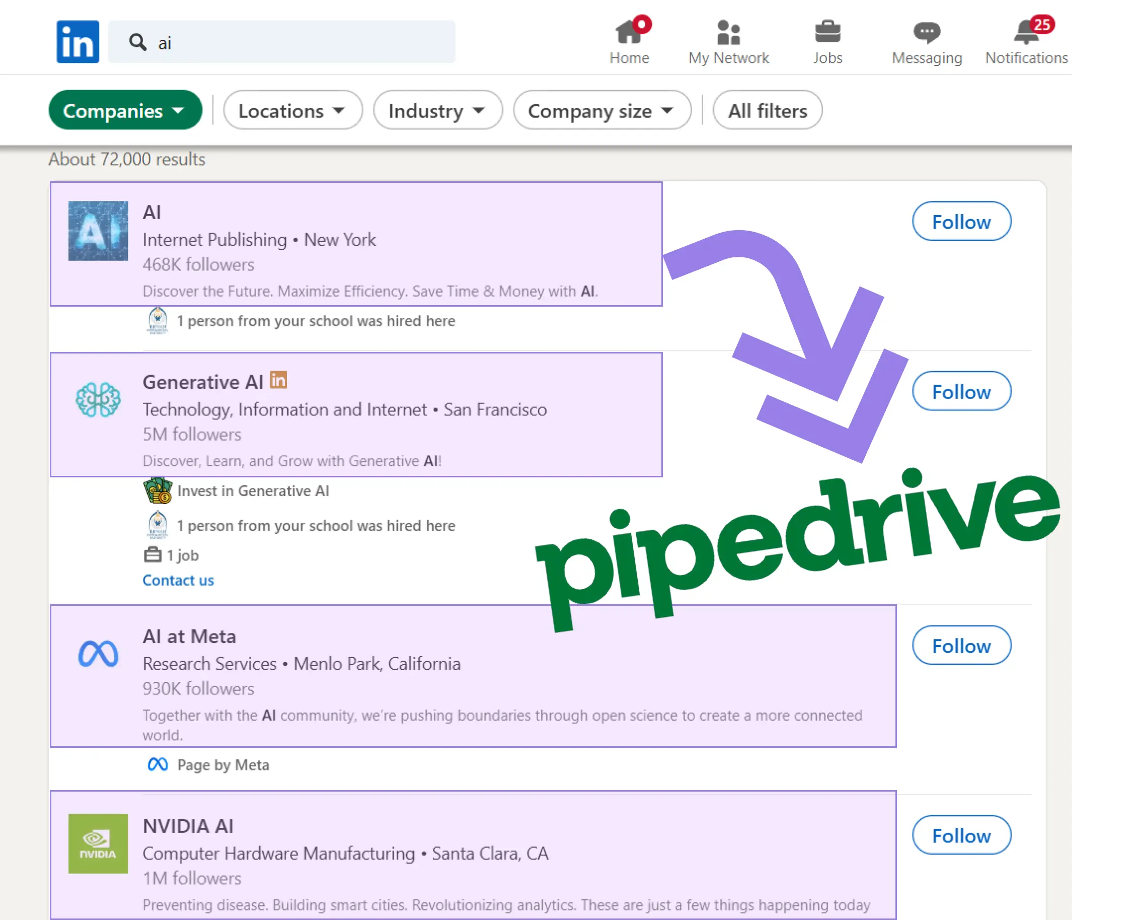 Qualify LinkedIn Companies and Save to Pipedrive