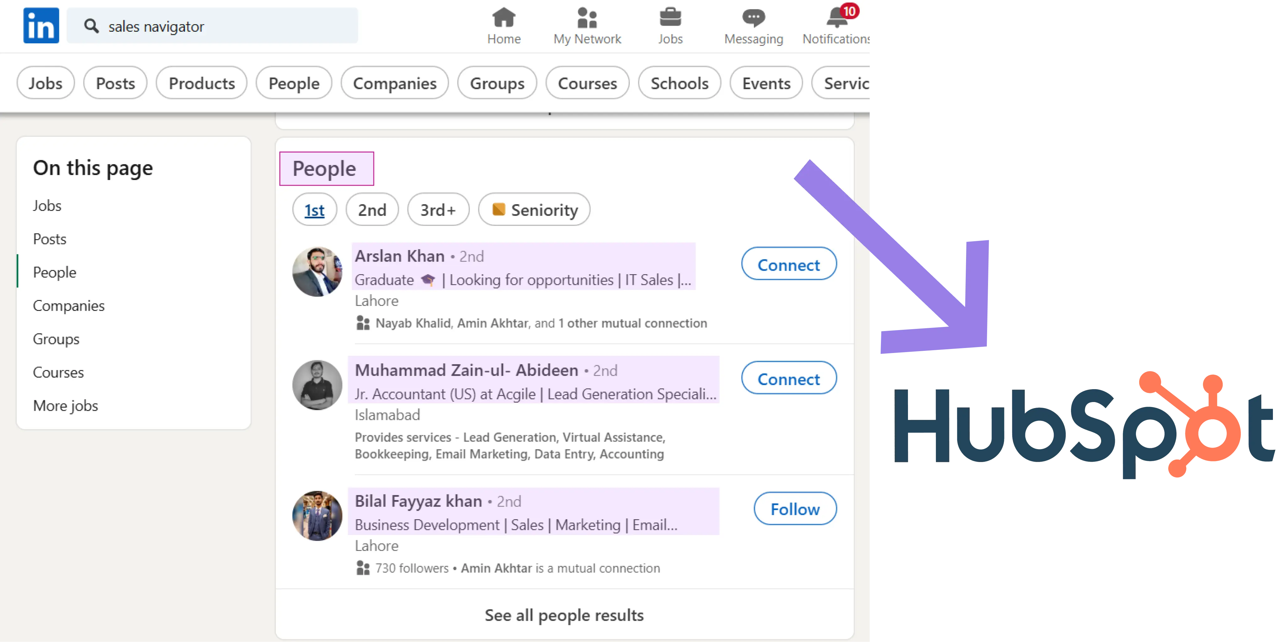 Save LinkedIn profile to HubSpot as a new contact