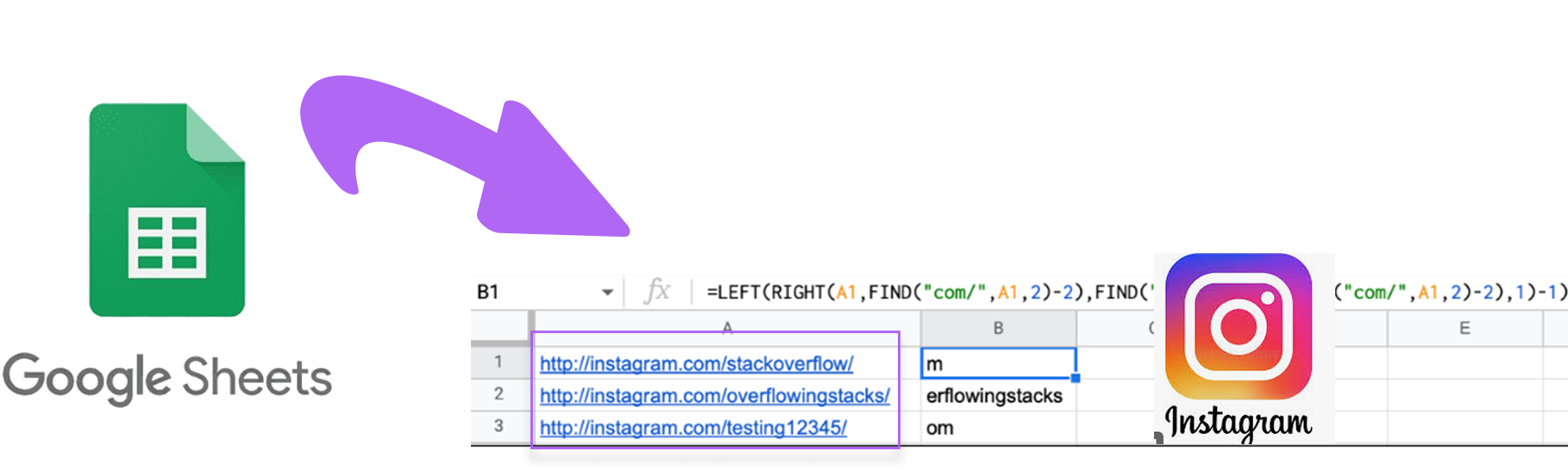 Get Instagram profile data from a list of profile links in Google Sheets