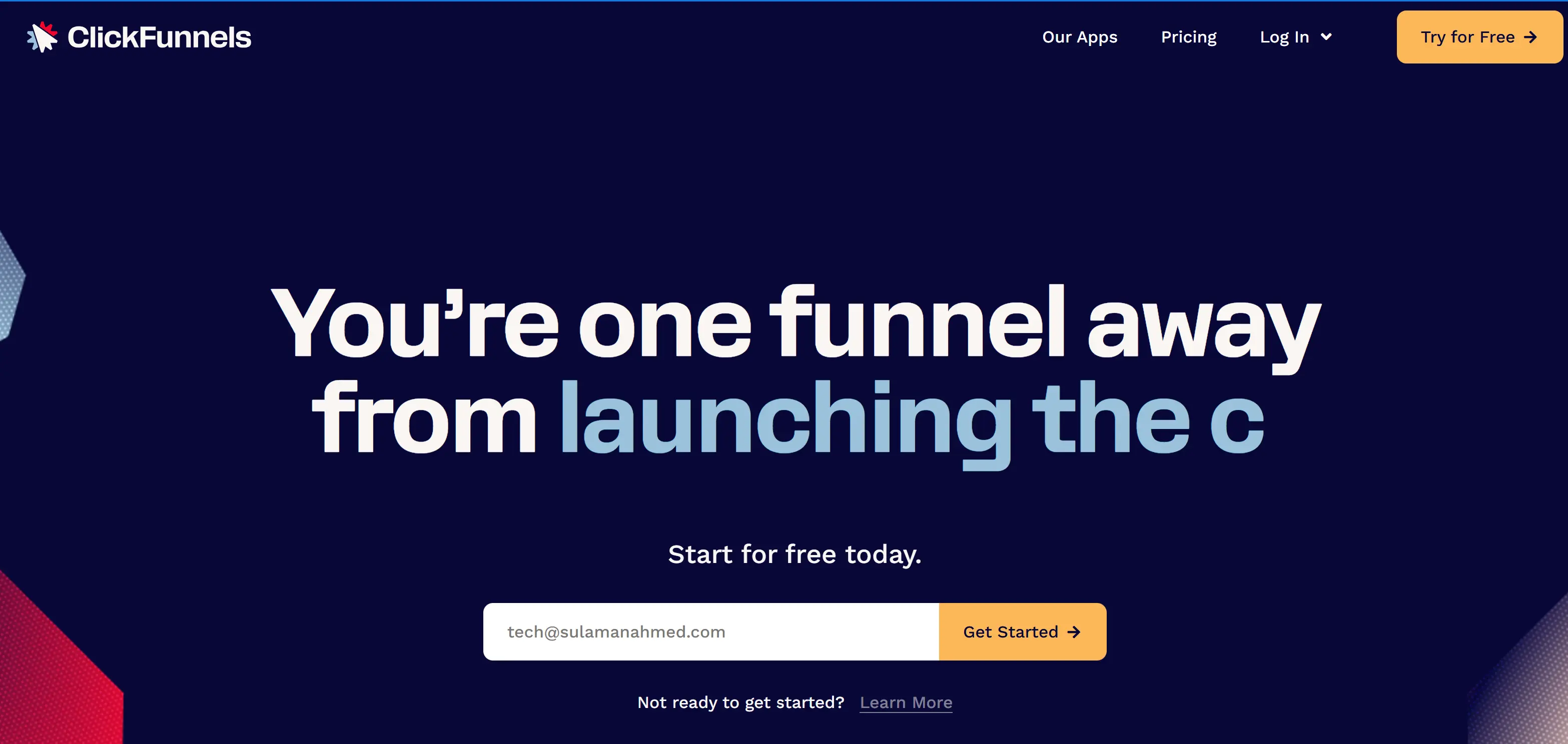 ClickFunnels tool dashboard