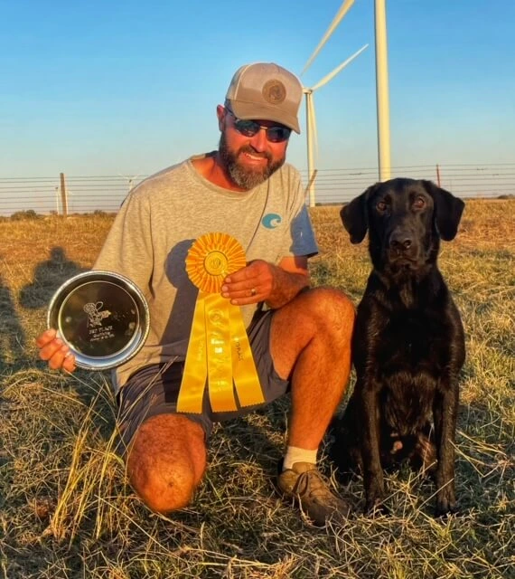 owner and dog after dallas dog obedience training