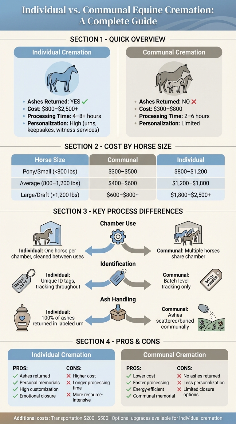Individual vs Communal Equine Cremation: Complete Comparison Guide