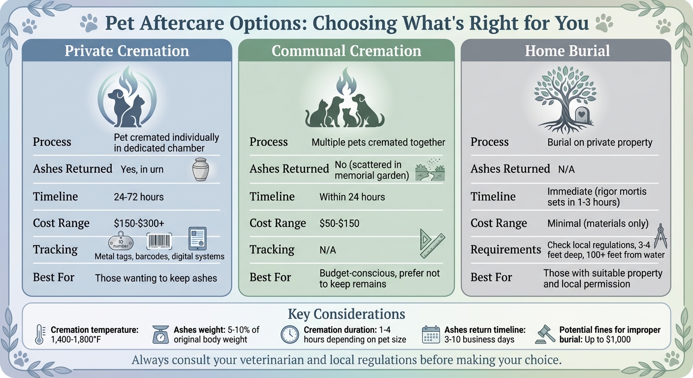 Pet Aftercare Options: Cremation Types and Home Burial Comparison