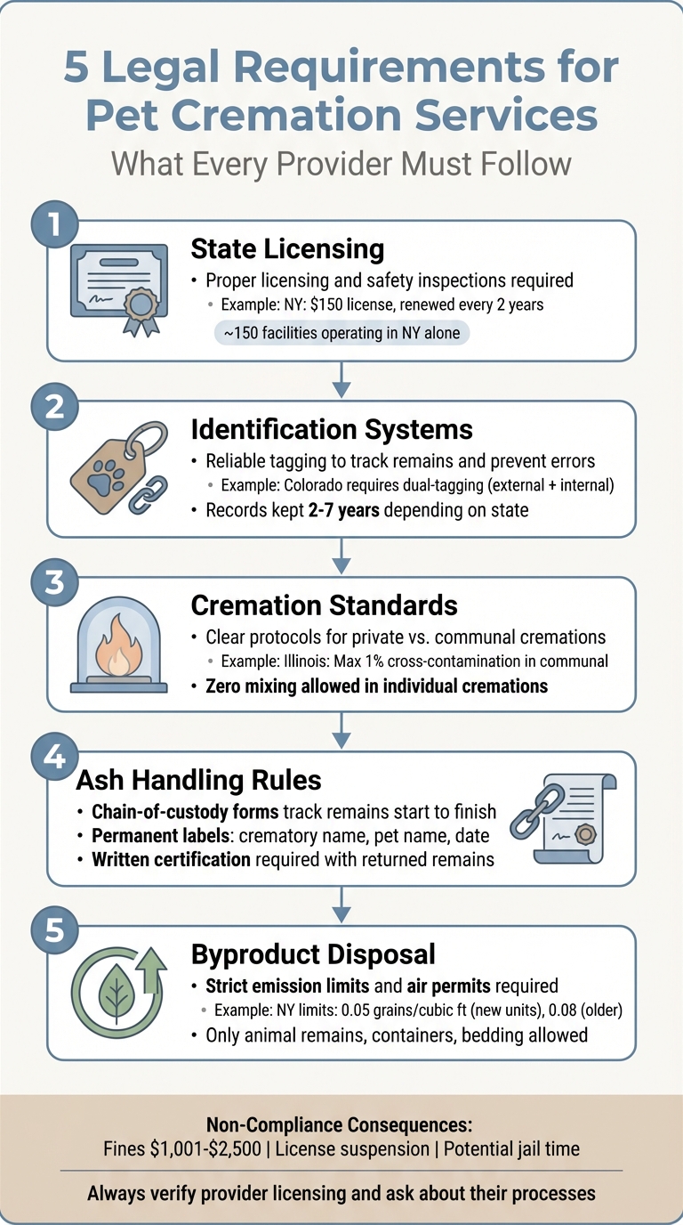 5 Legal Requirements for Pet Cremation Services Infographic