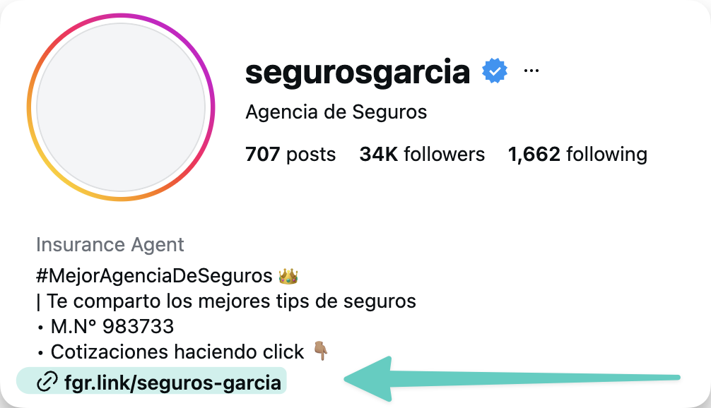 Ejemplos de uso del enlace del software para agentes de seguros en redes sociales