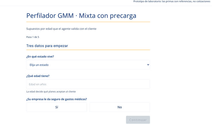 Demostración del perfilador de gastos médicos