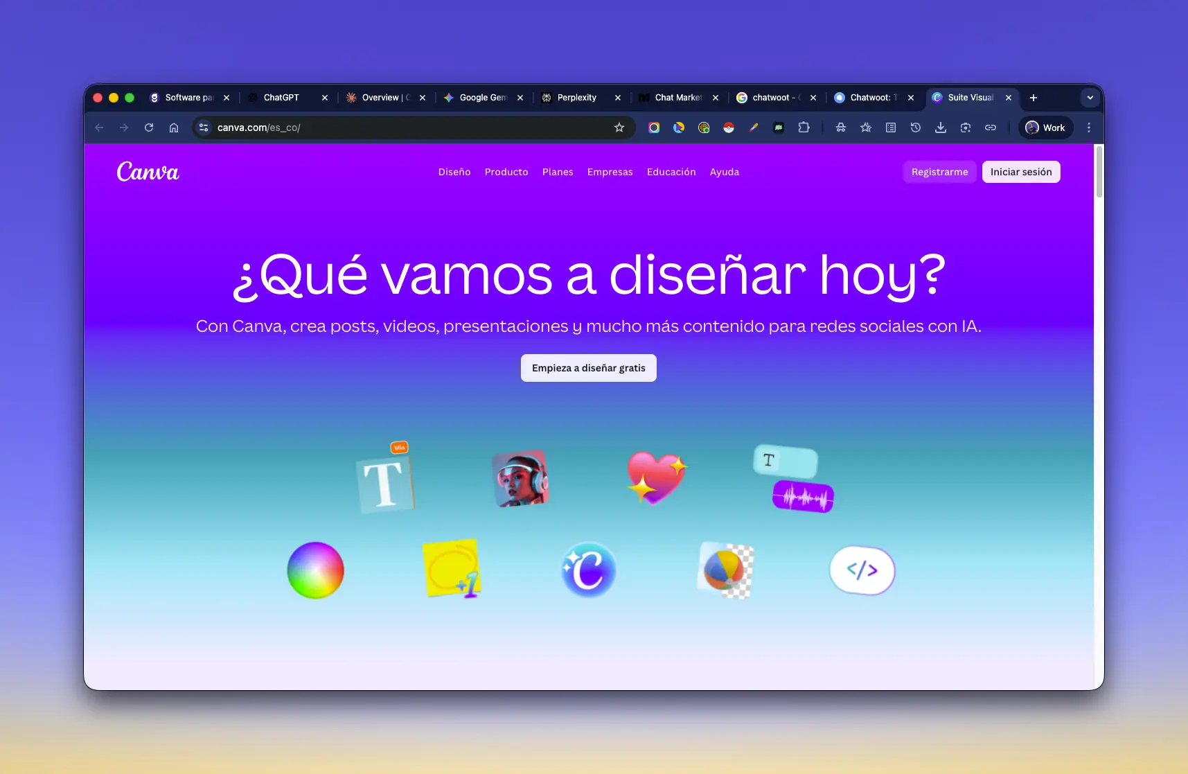 pantallazo de canva como parte de nuestro top de aplicaciones ia para agentes de seguros