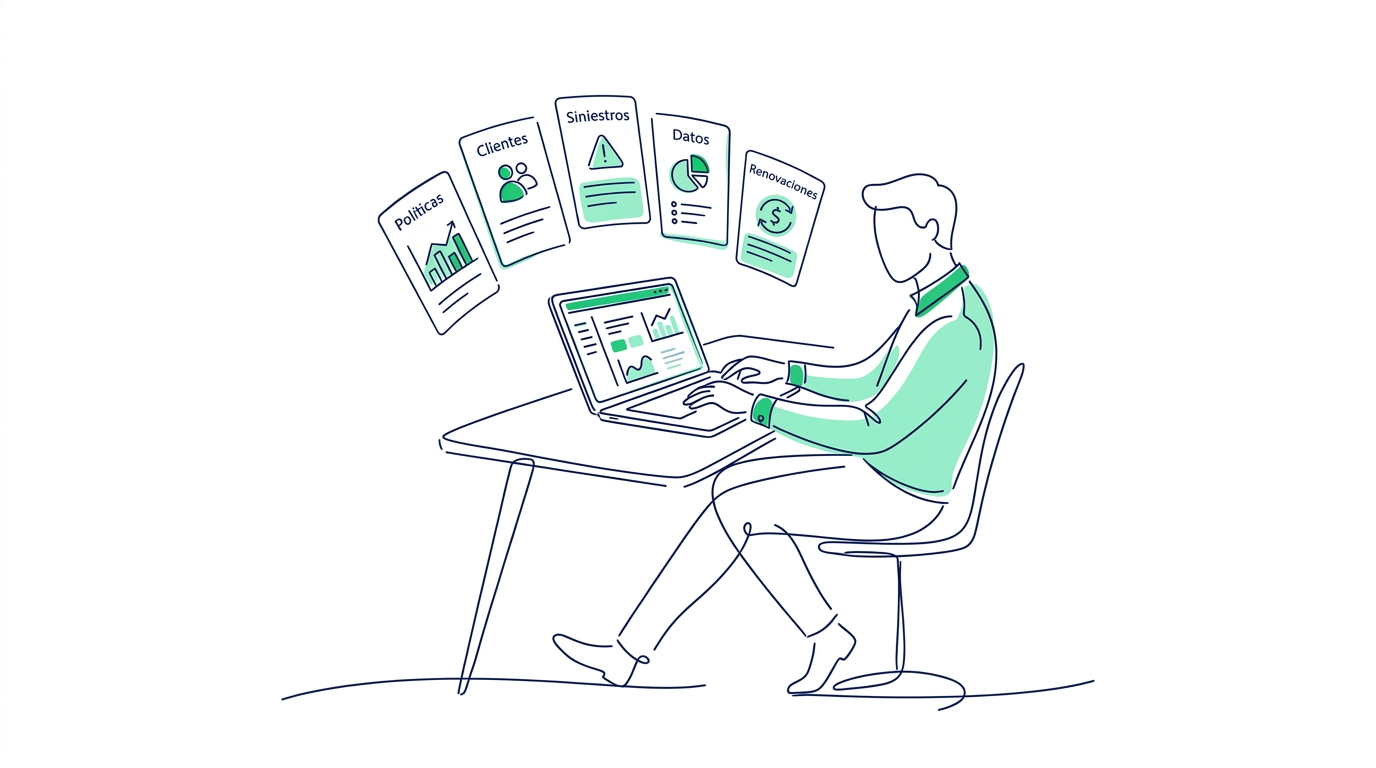 Ilustración de portada: Software para Agentes de Seguros: Guía por Etapa (2026)