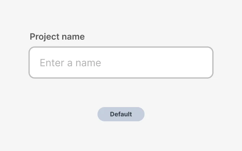 An text input on the default state