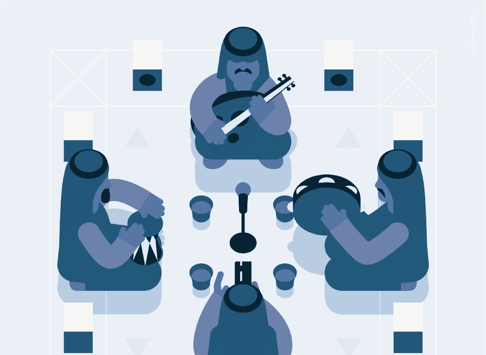 A Jalsah, which is a gathering of friends where people talk, play music, and have fun together.