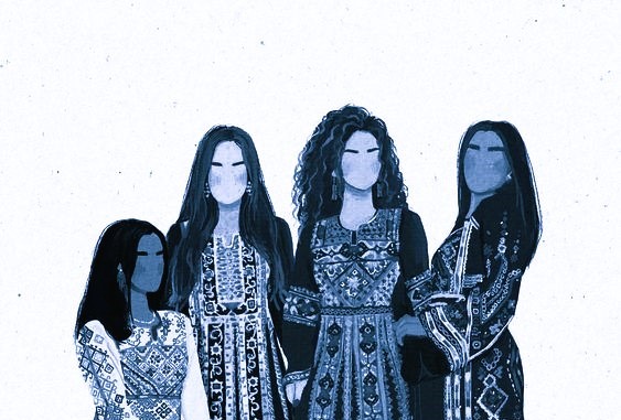 A collection of Kuwaiti women vector characters, representing Ladies' Night.