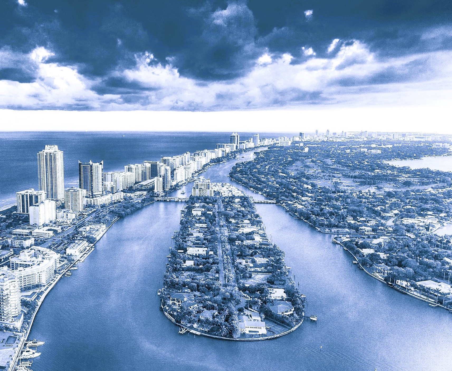 Miami Beach and its beaches and residences.