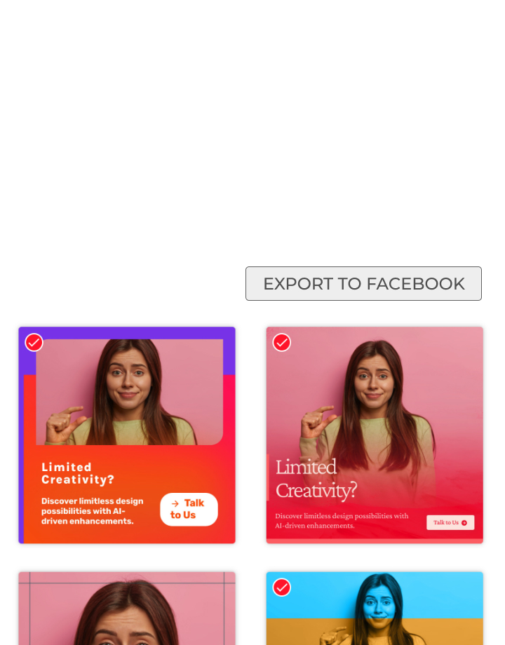 Choose from multiple instant creative variations