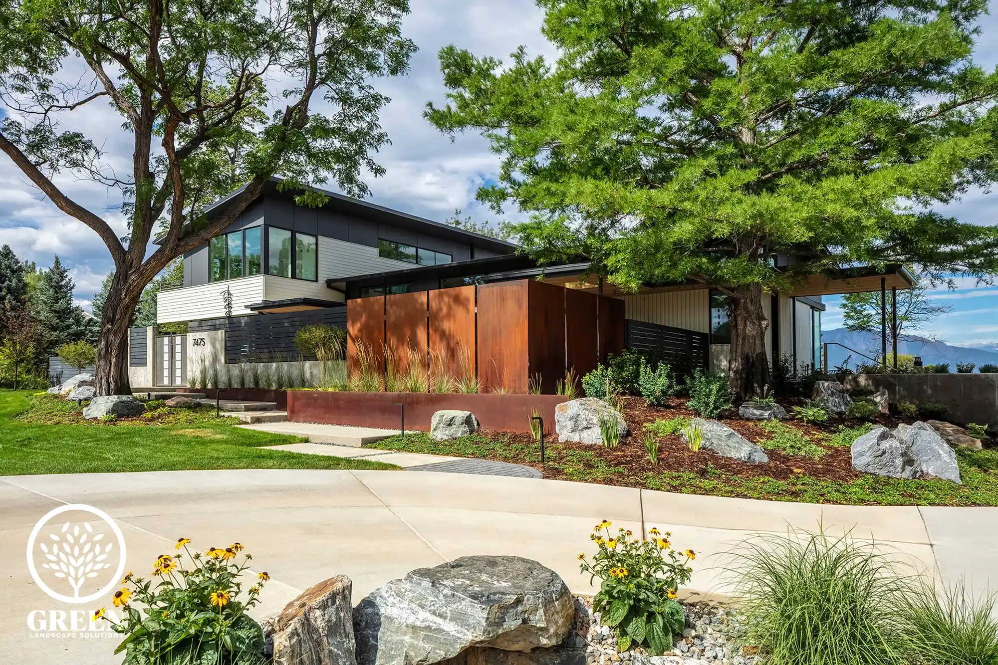 A residential landscape design by Green Landscape Solutions in Boulder County.