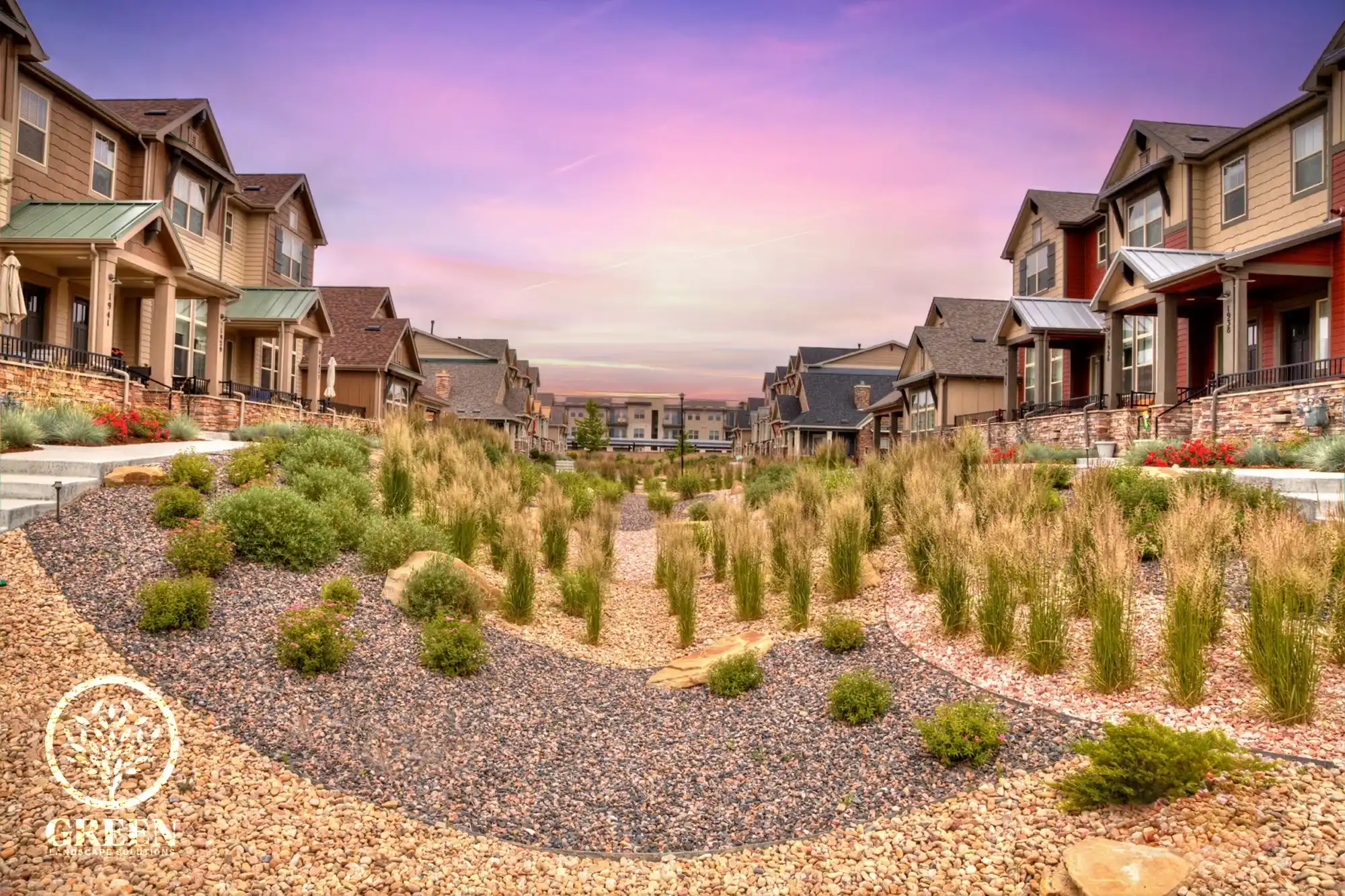 A commercial landscape design by Green Landscape Solutions in Boulder, Colorado.