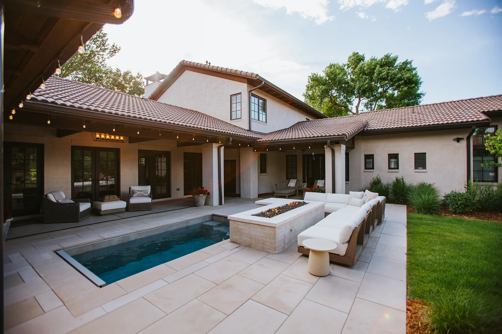 Aerial view of award-winning Jersey landscape design project by Ivy Street Design in Denver