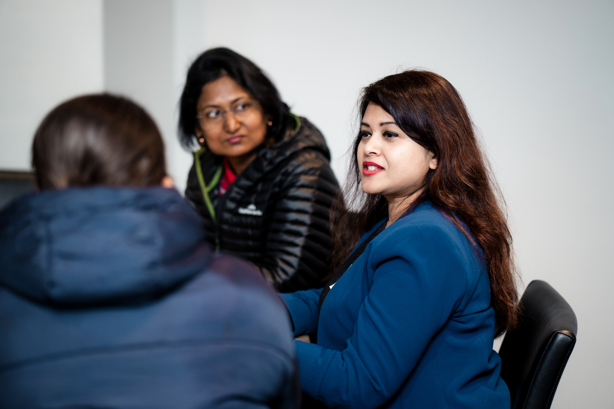 Happy looking women at a conference