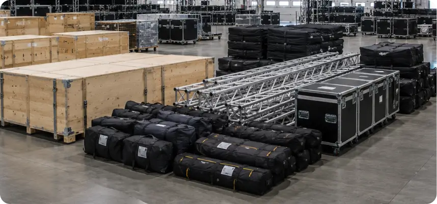Loose cargo in a warehouse. No pallets