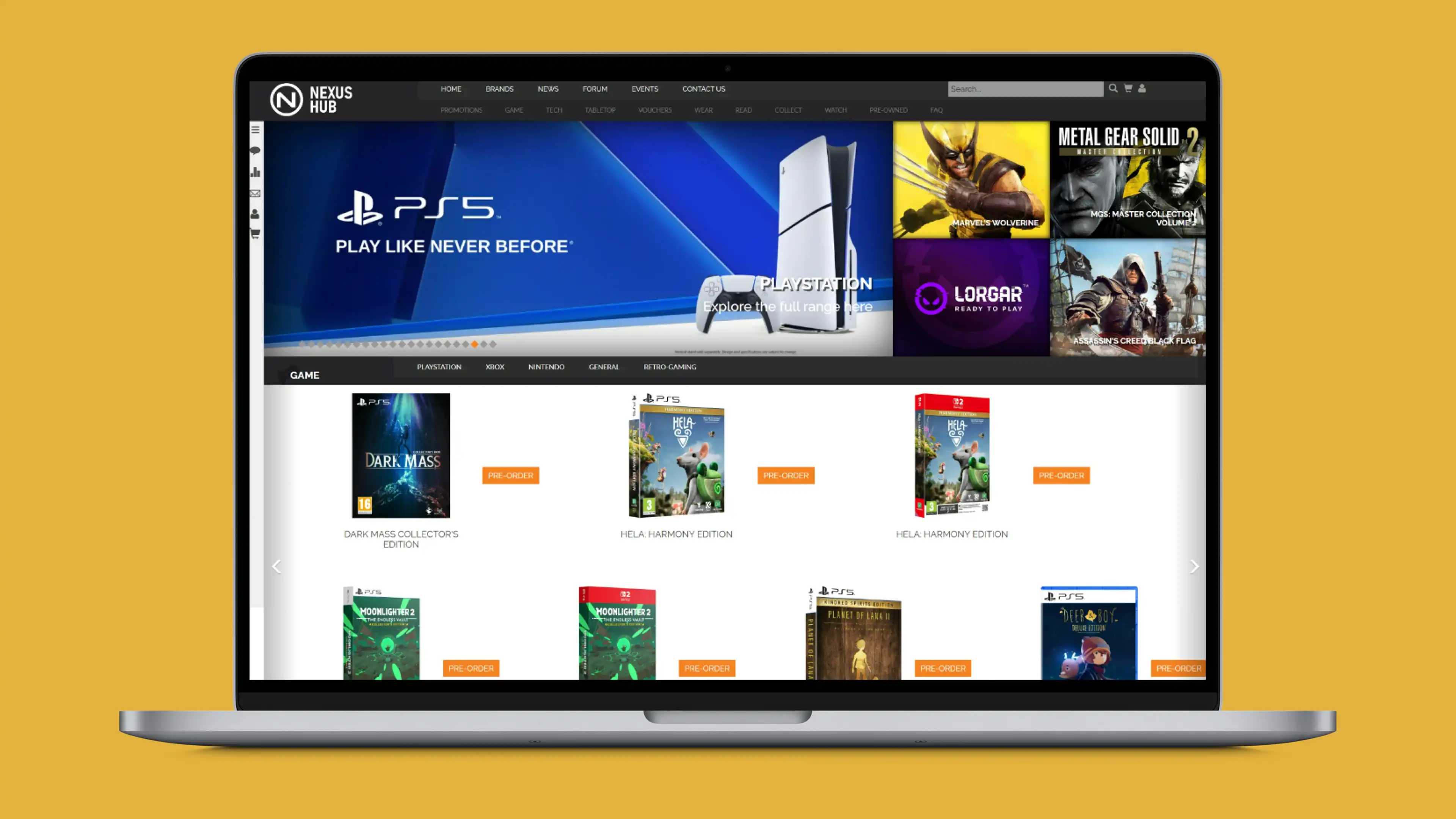 A screenshot of the Nexus Hub retail platform.