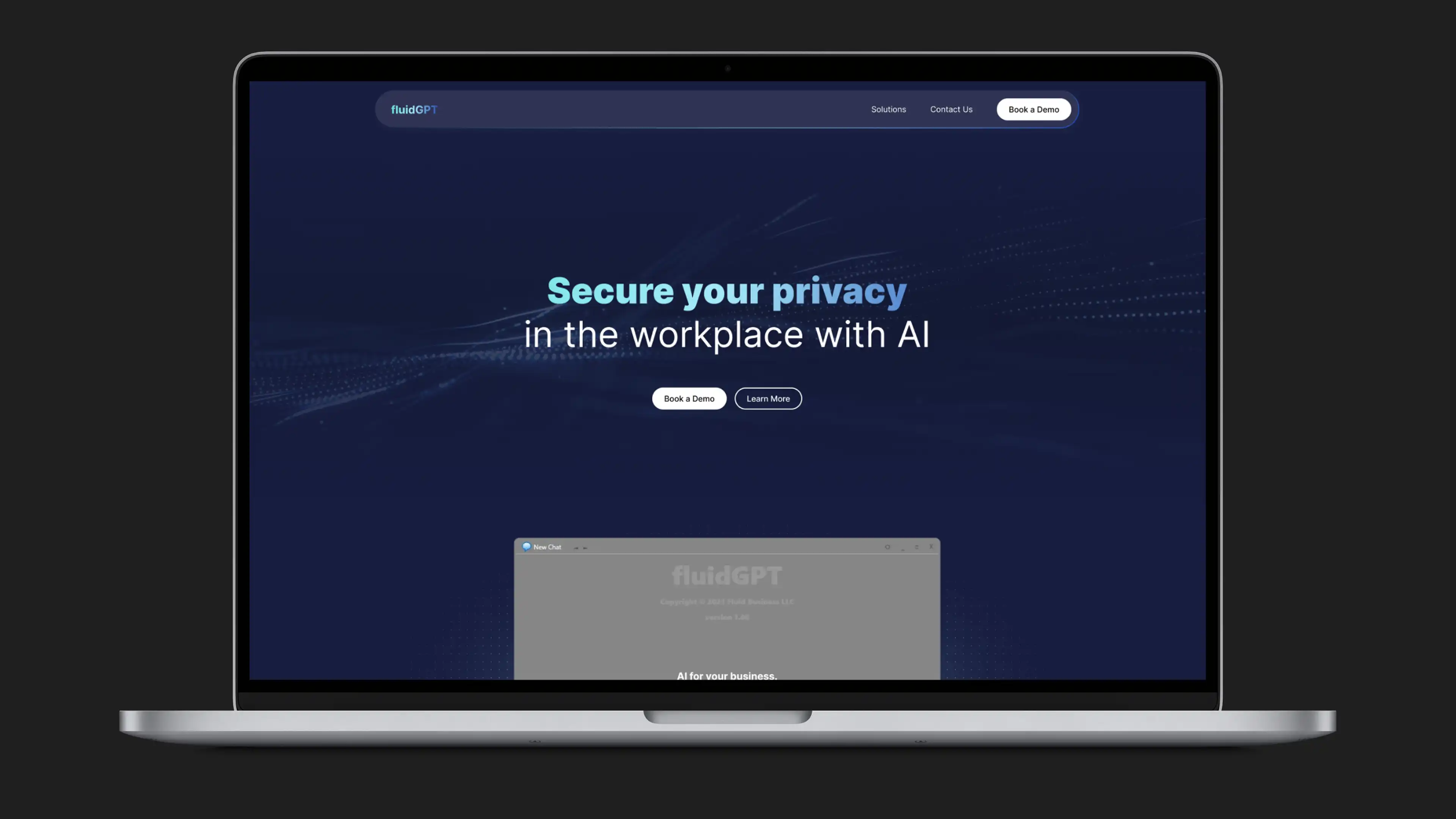 A concept design for the FluidGPT website.