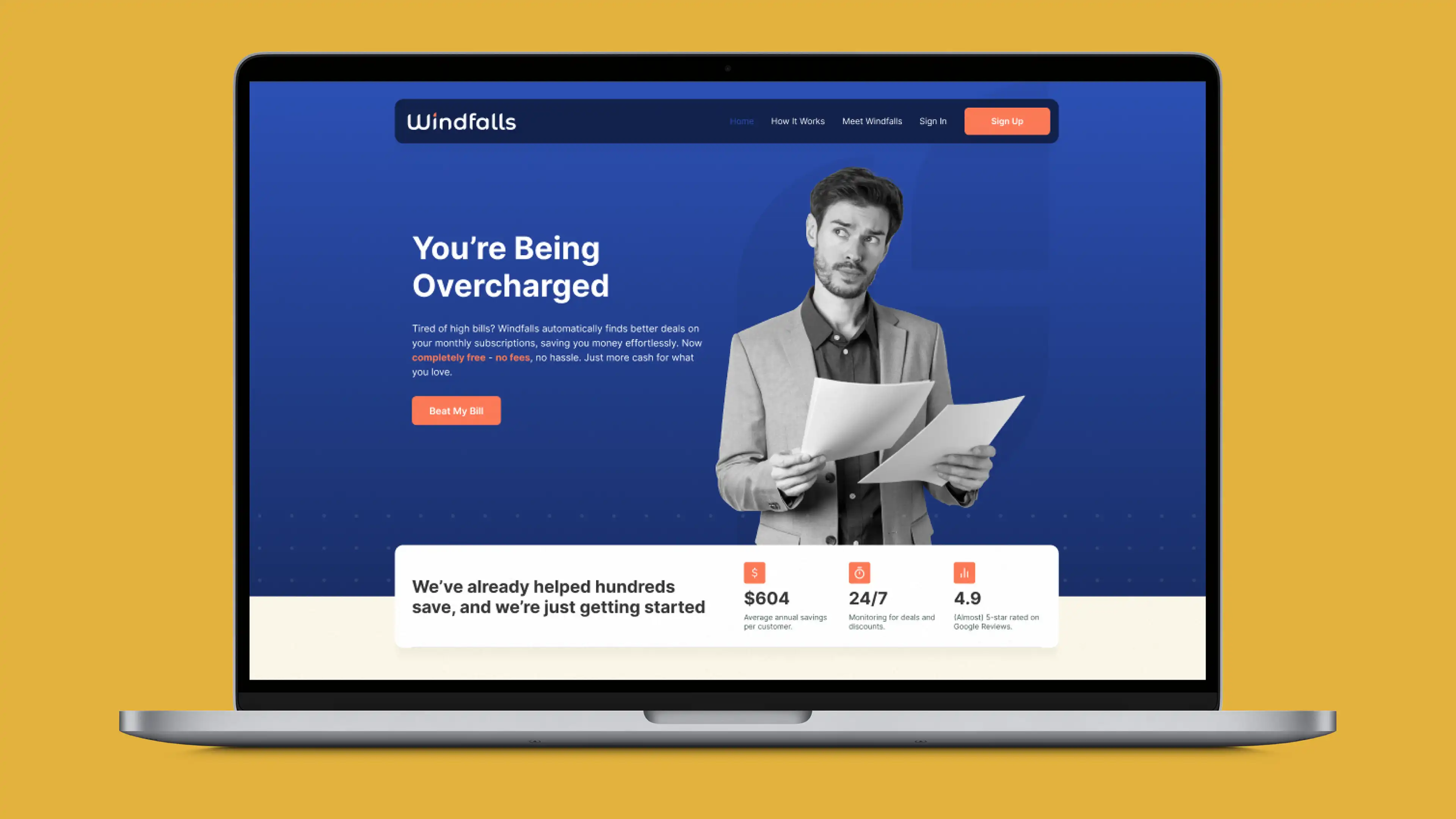 Preview image of the Windfalls website.