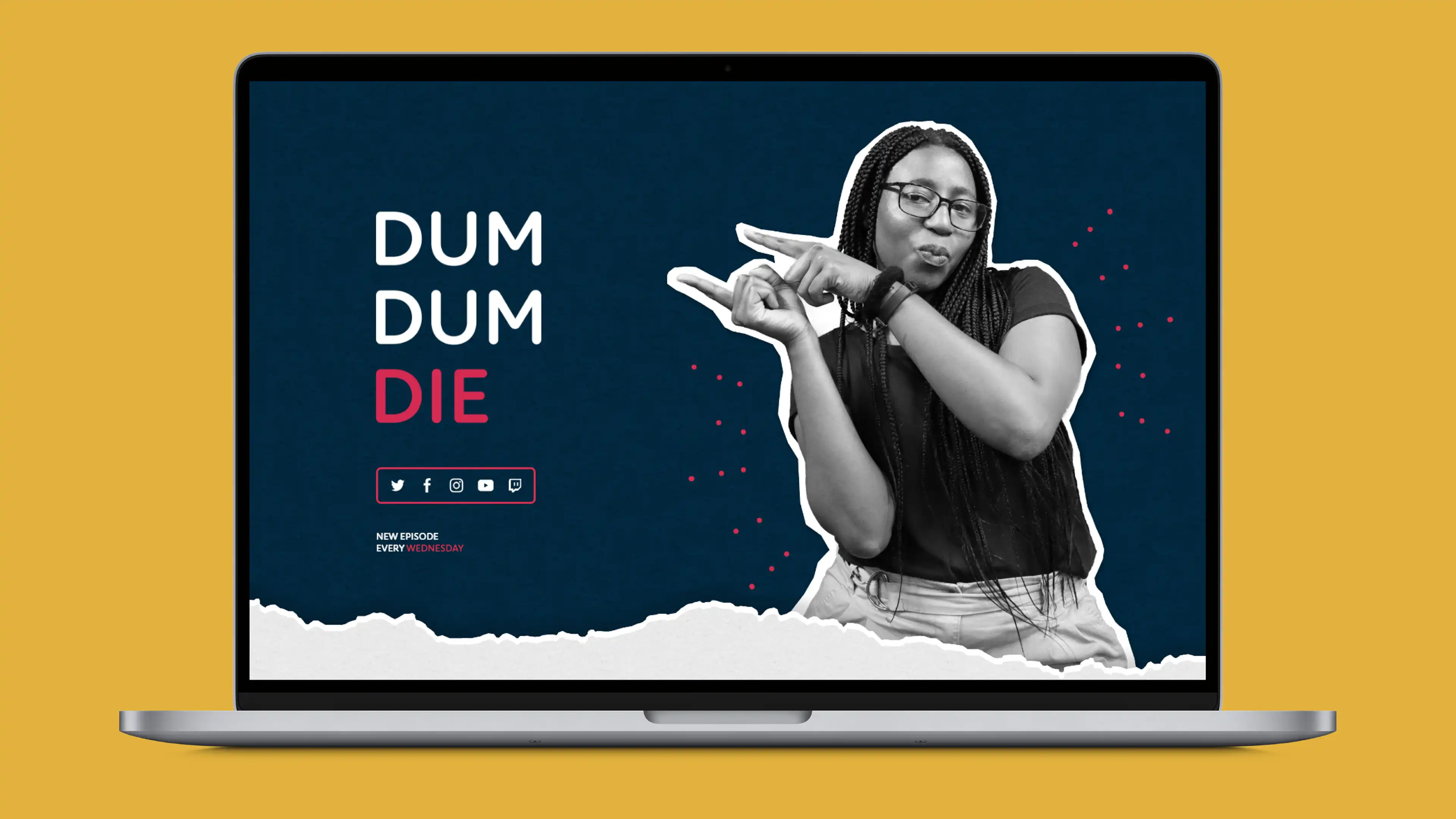 A cover image of the Dum Dum Die brand concept.