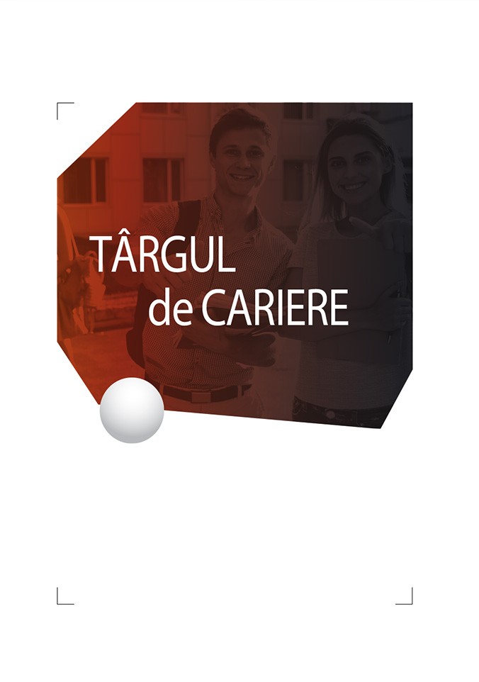 Два улыбающихся молодых человека на фоне зданий с текстом «Ярмарка вакансий».