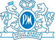 Phillip Morris International logo featuring a crowned shield with stylized horse and lion figures.