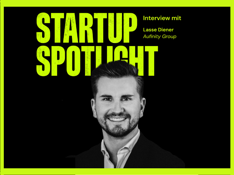 Bild von Lasse Diener vor dem Text Startup Spotlight