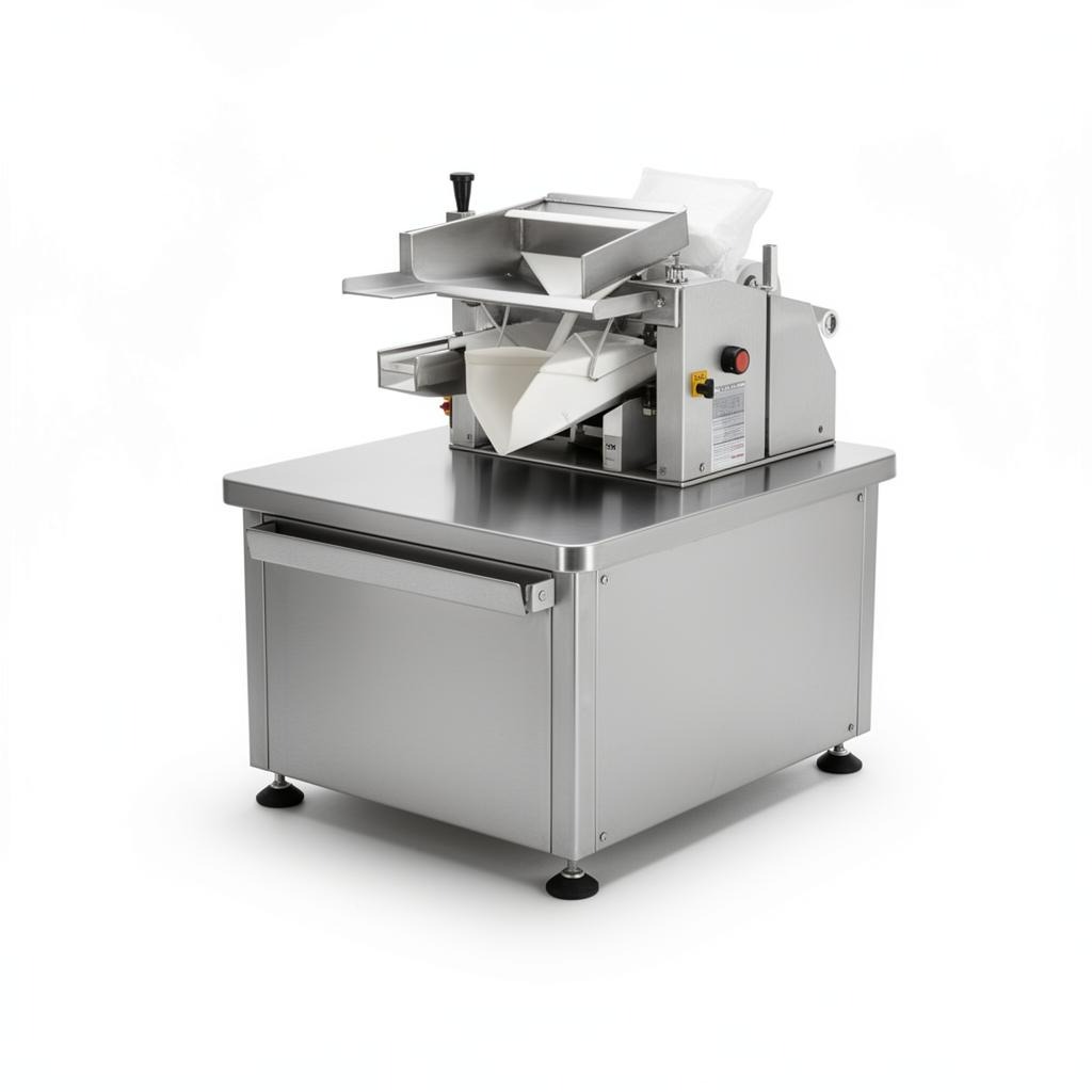 SEVERN-DT tabletop bagging machine prepared for automated bagging