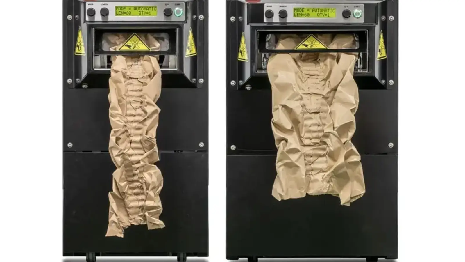 125 and 200 paper cushioning machine models shown side by side