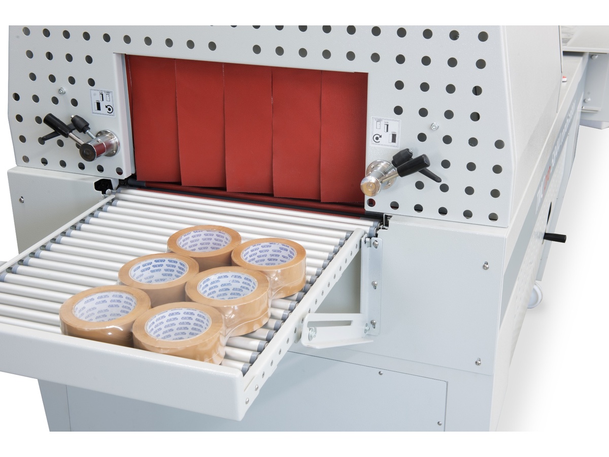 Industrial L-sealer and heat tunnel system configuration