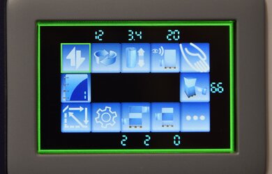 Robopac Masterwrap HD Plus XL rotary arm wrapper control panel
