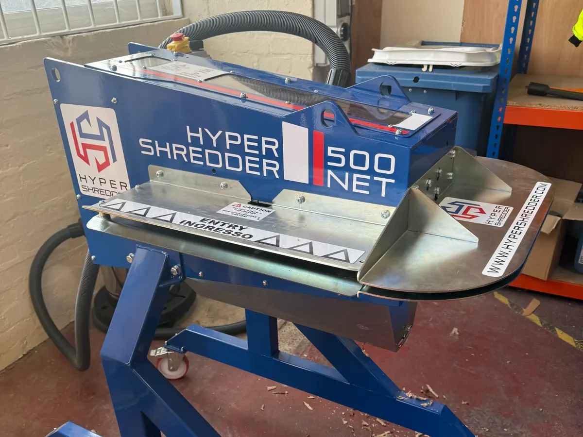 Hyper Shredder 500 NET cardboard shredding machine installed at Davy Engineering