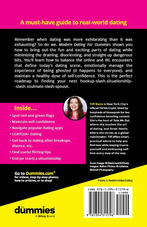 Modern Dating For Dummies back book cover