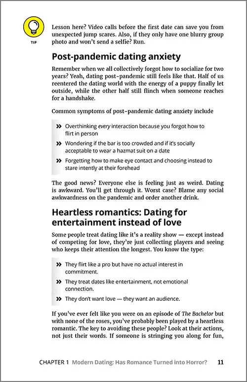 Modern Dating For Dummies Contents sample page
