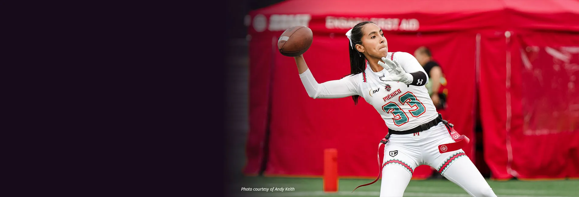 Diana Flores, Captain and Quarterback of Mexico's World Chamption National Flag Football team and author of Flag Football For Dummies
